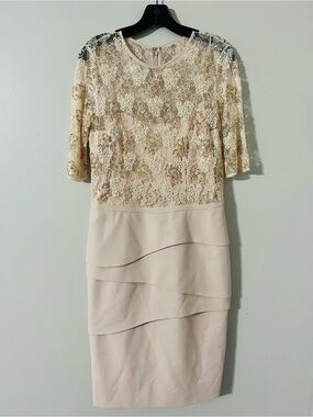 Rickie Freeman Teri Jon Illusion Sequin dress 10